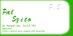 pal szito business card